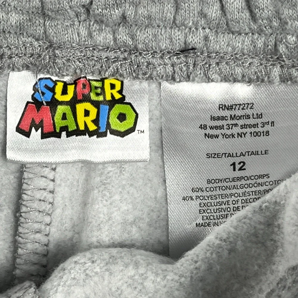 Super Mario Boys 2 Piece T-Shirt and Shorts Set Blue Gray Graphic Size 10/12